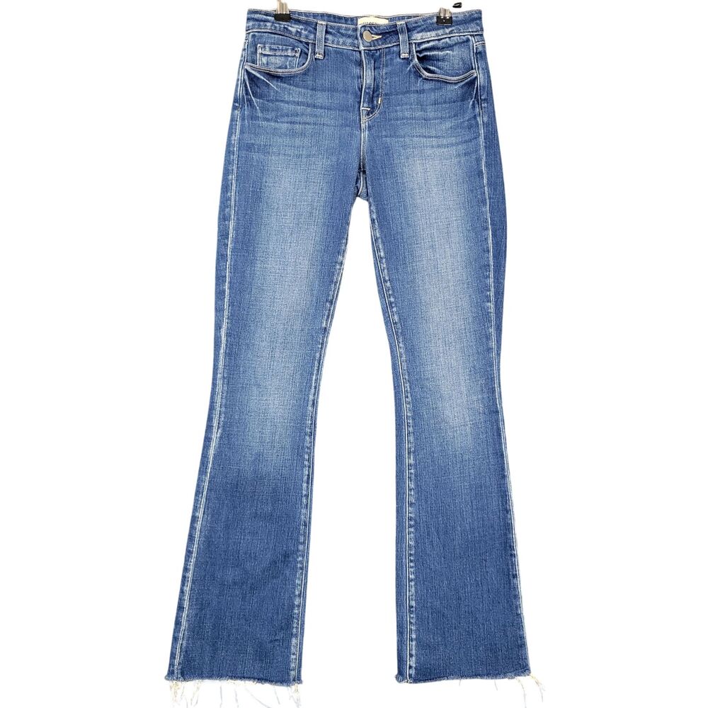 L'AGENCE Sneeki Low Rise Straight Hasting Stretch Denim Blue Jeans SIZE 25